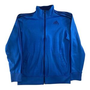 Adidas Climalite Blue Full Zip Track Jacket L | 3 Stripe Athletic Jacket